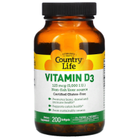 Витамин D3 МЕ (Vitamin D3 5000 IU) Country Life 200 гелевых капсул