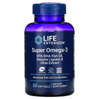 Омега-3 (Super Omega-3) Life Extension, 60 гелевых капсул