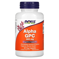 L-Альфа-Глицерофосфохолин  Нау Фудс (Alpha GPC NOW Foods) 300 мг, 60 вегетарианских капсул