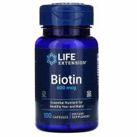 Биотин (Biotin) 600 mcg Life Extension, 100 капсул