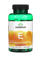 Витамин E (Vitamin E) 1000 МЕ, Swanson, 60 гелевых капсул