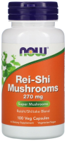 Грибы рейши Нау Фудс (Rei-Shi Mushrooms Now Foods), 270 мг, 100 вегетарианских капсул