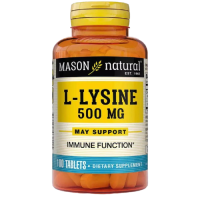 L-лизин (L-Lysine) 500 мг, Mason Natural, 100 таблеток