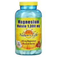 Малат Магния (Magnesium Malate) 1300 мг, Nature's Life, 250 таблеток