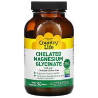 Хелатный глицинат магния  (Chelated Magnesium Glycinate) 400 mg Country Life 90 таблеток