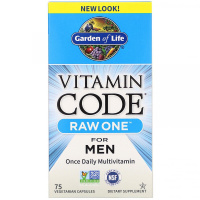 Витаминный код для мужчин (Vitamin Code Raw One For MEN), Garden of Life, 75 вегетарианских капсул