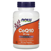 Кофермент Q10 Нау Фудс (Q10 Coenzyme NOW Foods) 60 мг,180 вегетарианских капсул
