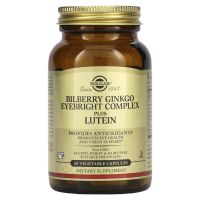 Комплекс черники и гинкго очанки плюс лютеин Солгар (Bilberry Ginkgo Eyebright Complex Plus Lutein) Solgar, 60 капсул