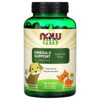 Oмега-3 для собак и кошек, рыбный вкус NOW Foods, 180 мягких таблеток, 252 г (8,9 унции)