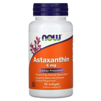 Астаксантин (Astaxanthin) 4 мг, Now Foods, 90 гелевых капсул