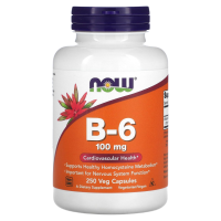 Витамин В-6 Нау Фудс (Vitamin B-6 Now Foods), 100 мг, 250 капсул