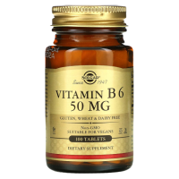 Витамин В6 Солгар (Vitamin B6 Solgar), 50 мг, 100 таблеток