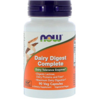 Энзимы для Усвоения Лактозы (Dairy Digest Complete), Now Foods, 90 вегетарианских капсул