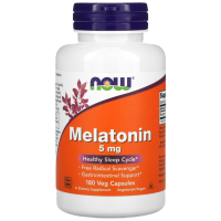 Мелатонин 5 мг Нау Фудс (Melatonin 5 mg Now Foods), 180 вегетарианских капсул