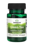 Зеленый чай (Green Tea) 500 мг, Swanson, 30 капсул