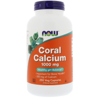 Кальций из Кораллов (Calcium Coral) 1000 мг, Now Foods, 250 вегетарианских капсул