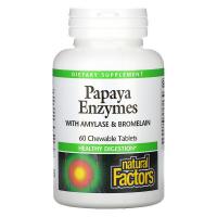 Папайя ферменты (Papaya Enzymes) Natural Factors, 60 жевательных таблеток