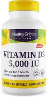 Витамин D3 (Vitamin D3) 5000 МЕ, Healthy Origins, 360 гелевых капсул