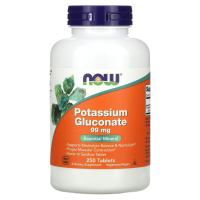 Калий Глюконат (Potassium Gluconate) 99 мг, Now Foods, 250 таблеток