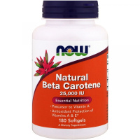Бета-Каротин (Beta Сarotene) 25000 МЕ, Now Foods, 180 гелевых капсул