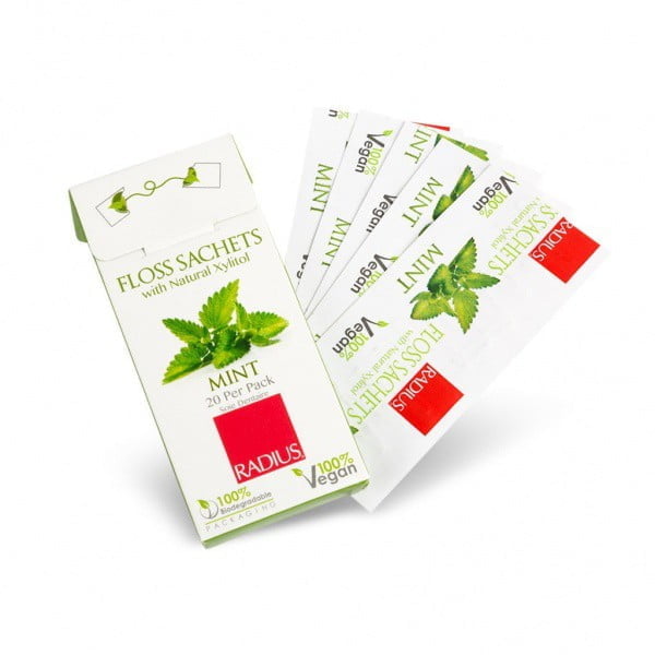 Зубная нить Vegan Xylitol Mint со вкусом мяты, 20 пакетиков