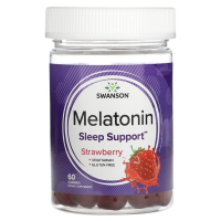 Мелатонин, низкая доза (Melatonin low dose), клубника, Swanson, 60 жевательных таблеток