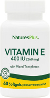 Витамин Е (Vitamin E) 400 МЕ, Natures Plus, 60 гелевых капсул