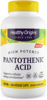 Пантотеновая кислота (Pantothenic Acid) 500 мг, Healthy Origins, 240 вегетарианских капсул
