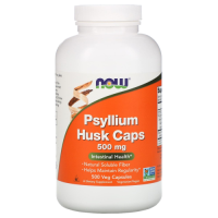 Шелуха Семян Подорожника в капсулах (Psyllium Husk Caps) 500 мг, NOW Foods, 500 вегетарианских капсул 