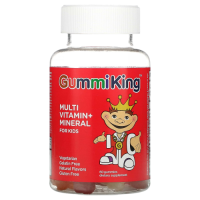 Мультивитамины и минералы для детей (Multi Vitamin + Mineral For Kids) виноград, лимон, апельсин, клубника и вишня, GummiKing, 60 жевательных мармеладок