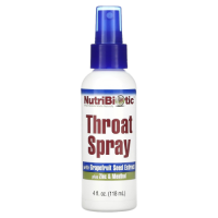 Спрей для горла с экстрактом косточек грейпфрута, цинком и ментолом (Throat Spray), NutriBiotic, 118 мл