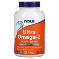 Фото препарата - Now Foods Ультра Омега-3 - Ultra Omega-3 - 500EPA - 250DHA - 180 мягких таблеток