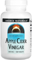 Яблочный уксус (Apple Cider Vinegar) 500 мг, Source Naturals, 180 таблеток