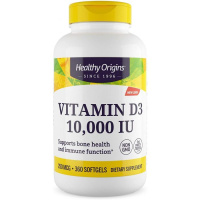 Витамин D3 (Vitamin D3) 10 000 МЕ, Healthy Origins, 360 гелевых капсул