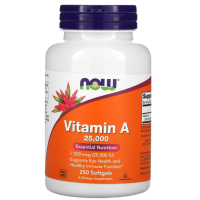 Витамин А (Vitamin A), 25000 МЕ, 250 мягких таблеток