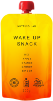 Пюре фруктовое Яблоко, апельсин и морковь с добавлением имбиря Nutrino Lab  WAKE UP 200 гр 6 шт ( Nutrino Lab Fruit puree Apple, orange and carrots with added ginger WAKE UP 200 gr 6шт)