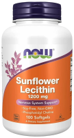 Лецитин из подсолнечника (Sunflower Lecithin), 1200 мг, 100 капсул