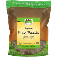 Семена сертифицированного органического белого льна Нау Фудс (Organic Flax Seed NOW Foods), 907 грамм