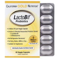 Пробиотическая смесь бактерий (LactoBif Probiotics 5 Billion CFU) 5 миллиардов КОЕ, California Gold Nutrition, 60 вегетарианских капсул