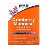 Д-Манноза 2000 мг, Клюква 500 мг + Пробиотики (D-Mannose Cranberry + Probiotics), Now Foods, 24 пакетика