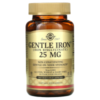 Бисглицинат железа Солгар (Gentle Iron Solgar), 25 мг, 180 растительных капсул