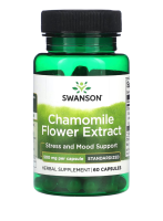 Экстракт цветков ромашки, стандартизированный (Chamomilla Flower Extract) 500 мг, Swanson, 60 капсул