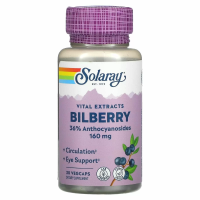 Жизненно важные экстракты черники (Bilberry) 160 мг, Solaray, 30 вегетарианских капсул
