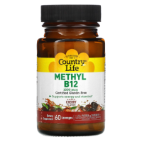Витамин B12 (Methyl B12) 1000 mcg, Country Life, 60 леденцов