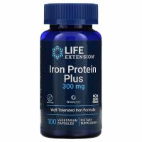 Железо ( Iron Protein Plus ) 300 mg Life Extension, 100 вегетарианских капсул