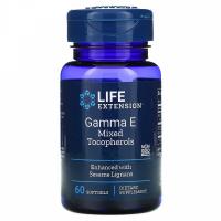 Гамма E Смешанные Токоферолы Life Extension, 60 гелевых капсул