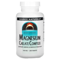 Комплекс Хелата Магния (Magnesium Chelate Complex) 100 мг, Source Naturals, 250 таблеток