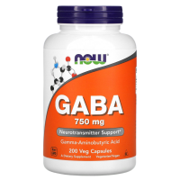 ГАБА Гамма-Аминомасляная Кислота (GABA) 750 мг, Now Foods, 200 вегетарианских капсул