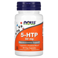 5-ГидроксиТриптофан (5-HTP) 50 мг, Now Foods, 30 вегетарианских капсул