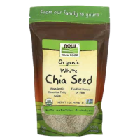 Органические белые семена чиа  Нау Фудс(Organic White Chia Seed NOW Foods), 454 грамма